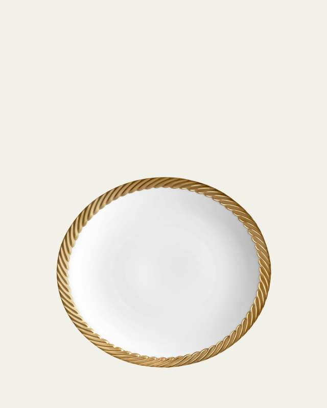 Corde Salad/Dessert Plate, White/Gold